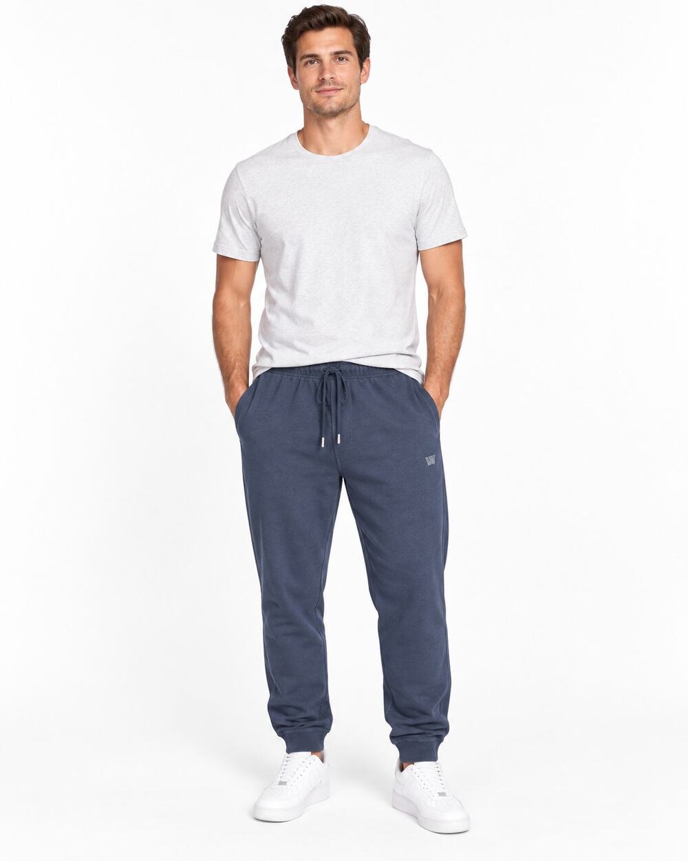 Mack Weldon ACE Sweatpants Men's L Navy Blue French Terry Jogger Drawstring
